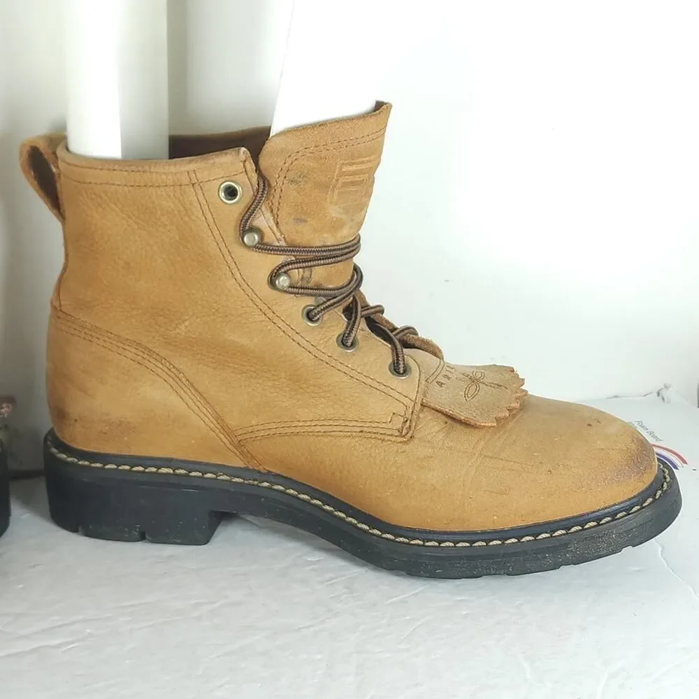 Ariat Women's ATS 31022 US 7B Brown Leather BroWestern Roper Kiltie Ankle Boots